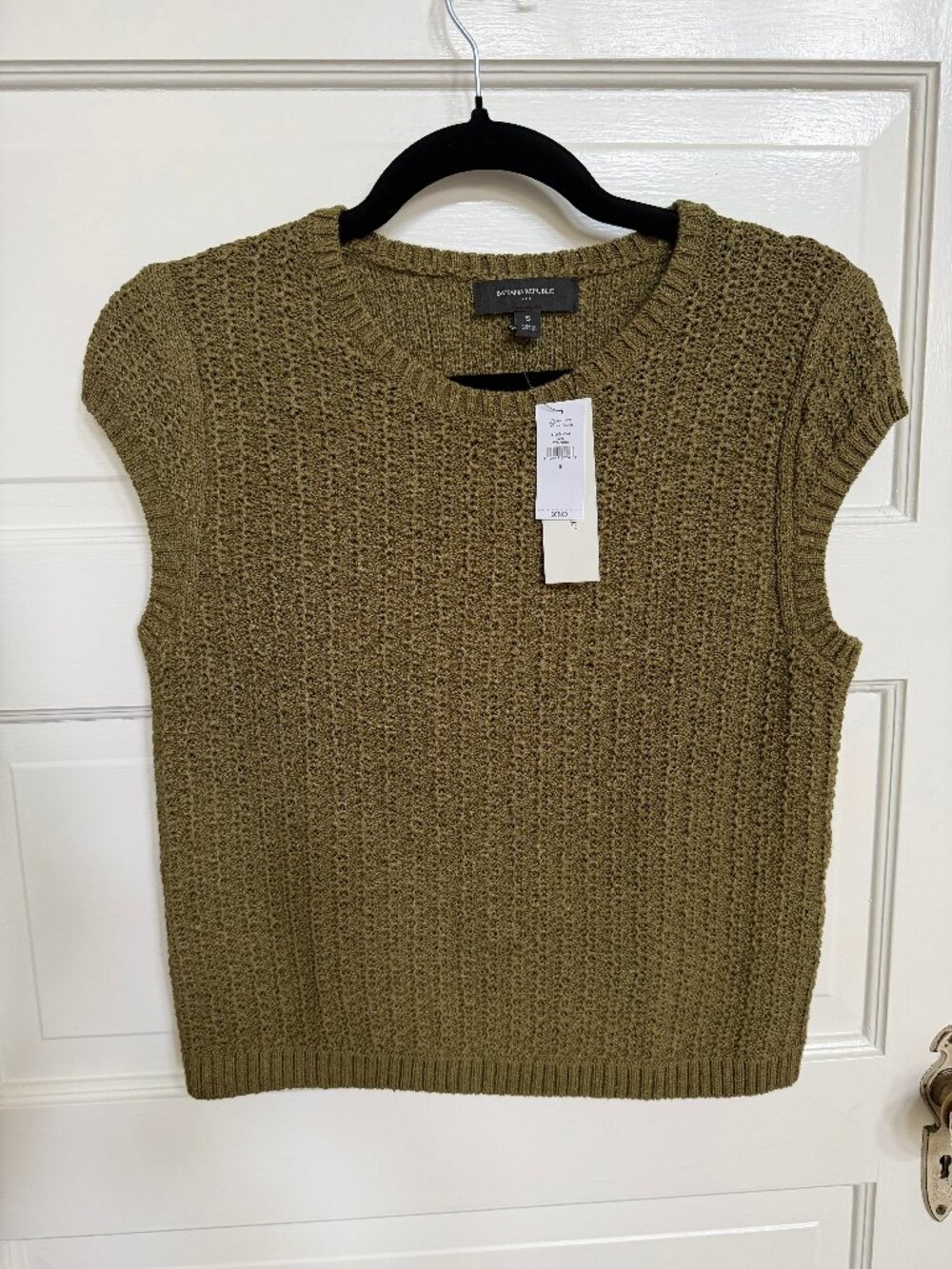 Banana Republic Factory Cotton-Blend Textured Sweater – Nile Green S NWT